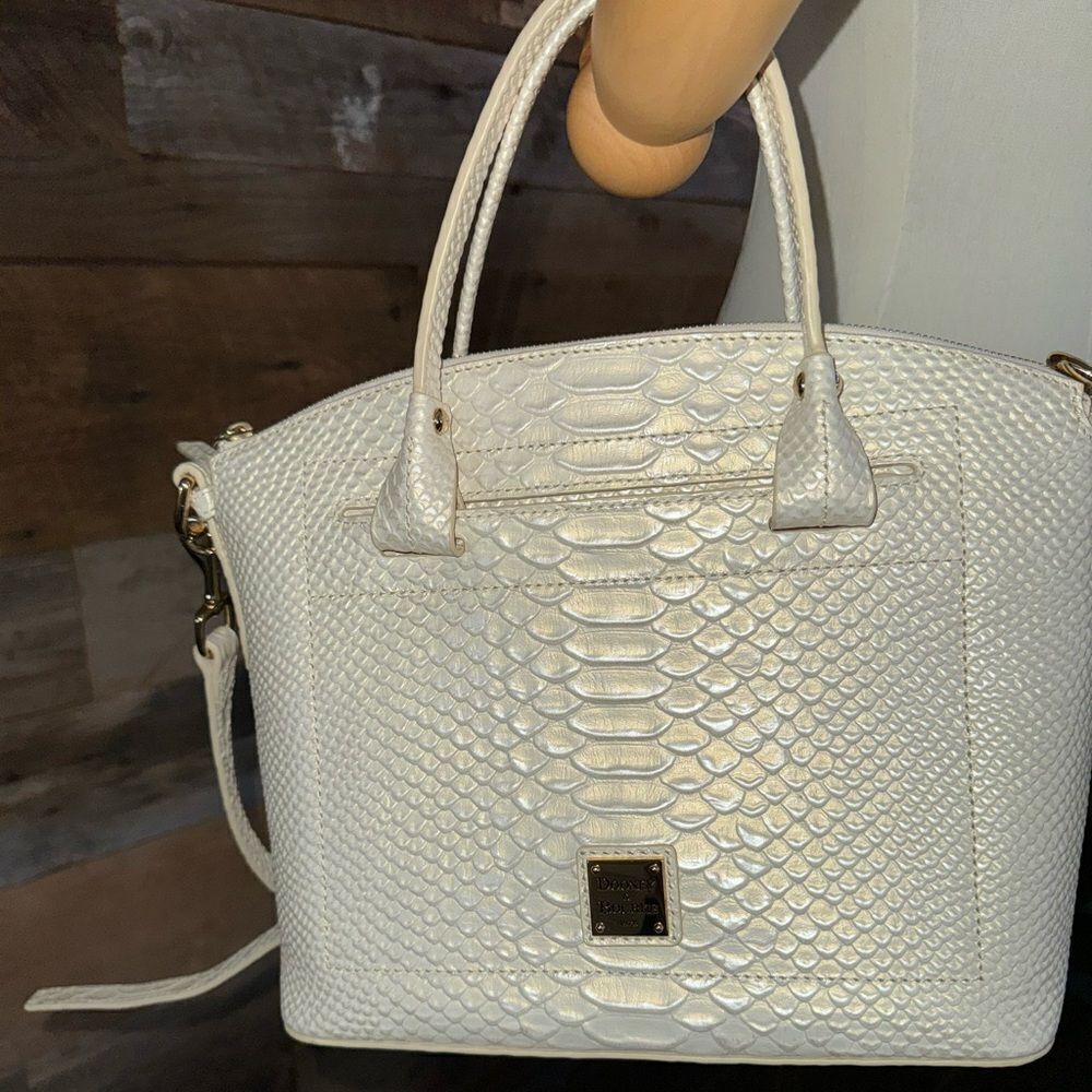 Dooney & Bourke Ivory Textured Satchel